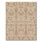 Earthy Camel Damask Arch Arrangement Rug