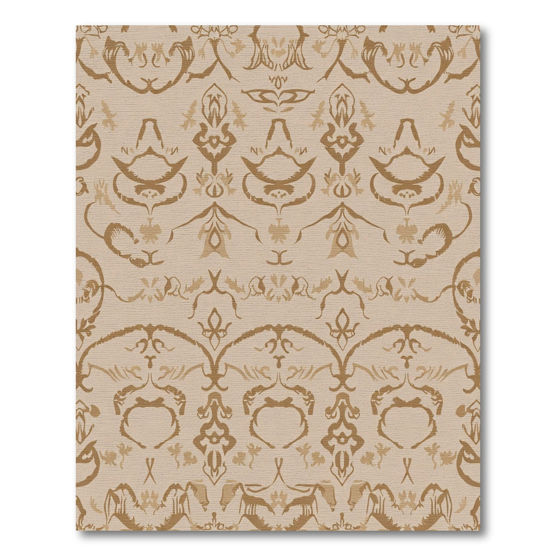 Earthy Camel Damask Arch Arrangement Rug