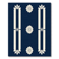 Cream Petal Bloom Dark Navy Rug