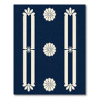 Cream Petal Bloom Dark Navy Rug