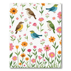 Enchanting Birds Colorful Meadow Bloom Rug