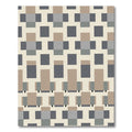 Geometric Squares Neutral Tones Composition Rug