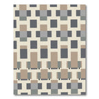 Geometric Squares Neutral Tones Composition Rug