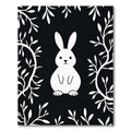 Cute White Bunny With Twig Border Rug