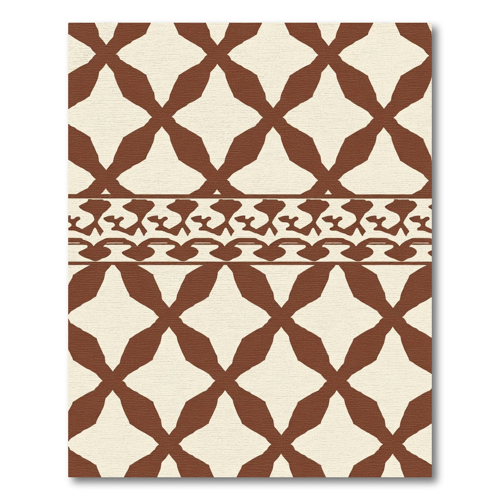 Brown Diamond Lattice Border Rug