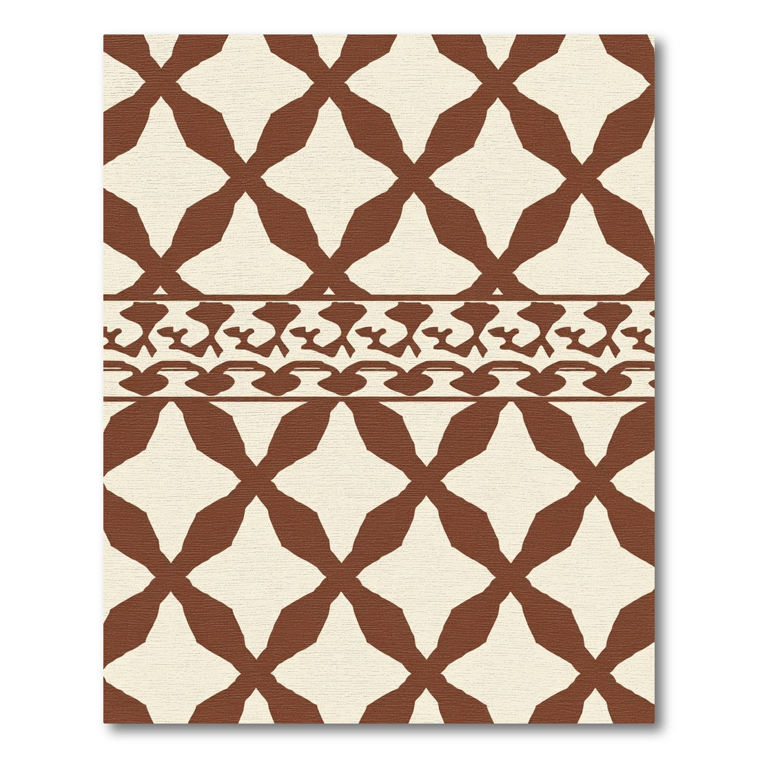 Brown Diamond Lattice Border Rug