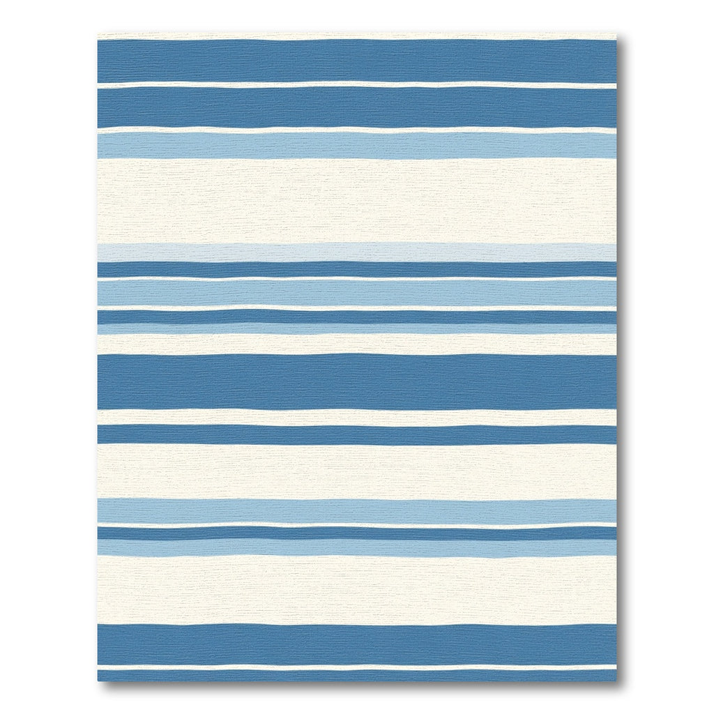 Wavy Blue Cream Stripes Rug