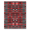 Bold Red Geometric Stripe Overlay Rug