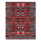 Bold Red Geometric Stripe Overlay Rug