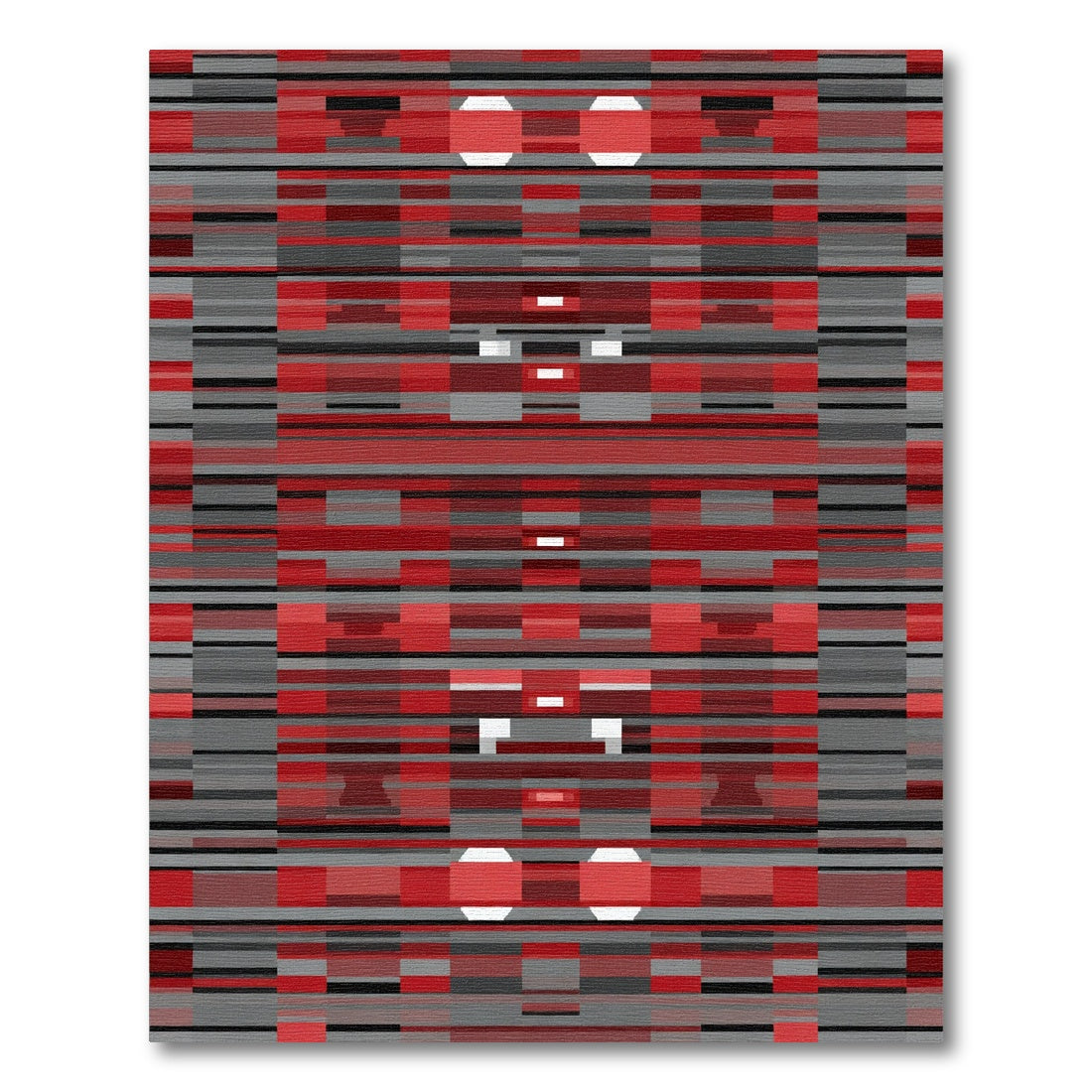 Bold Red Geometric Stripe Overlay Rug