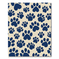 Navy Blue Paw Prints Scattered Background Rug