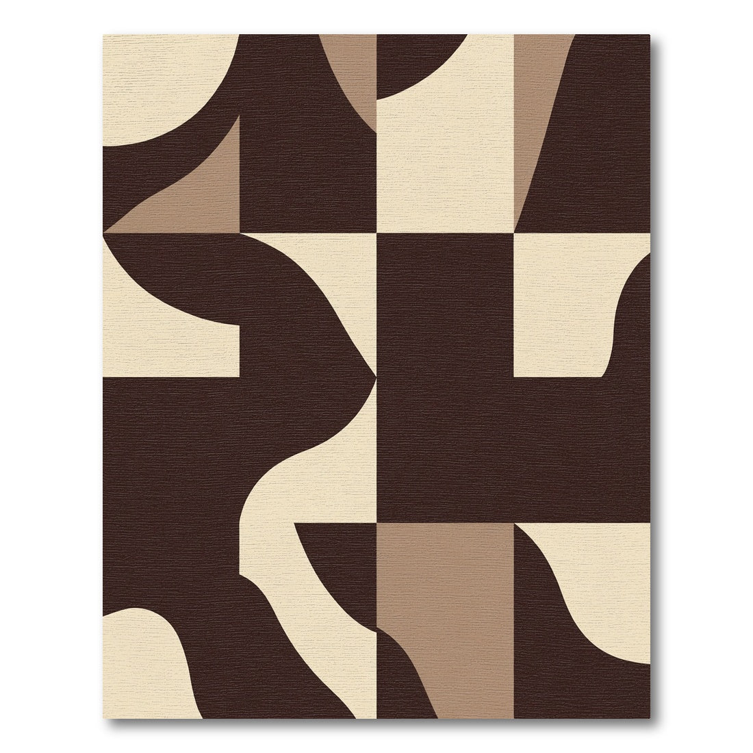 Mid Century Modern Curves And Squares Rug