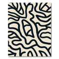 Cream Black Organic Abstract Swirl Rug