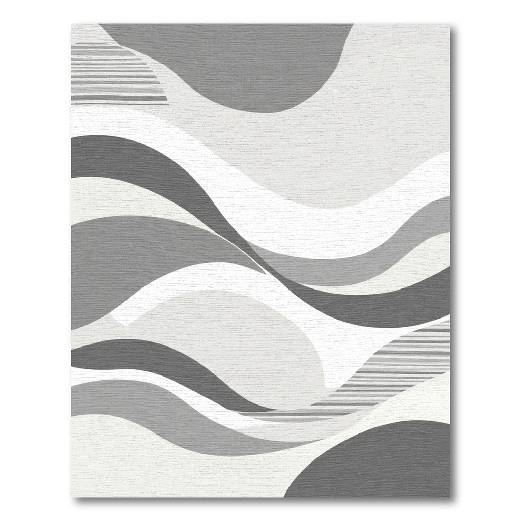 Monochromatic Abstract Wave Stripes Rug
