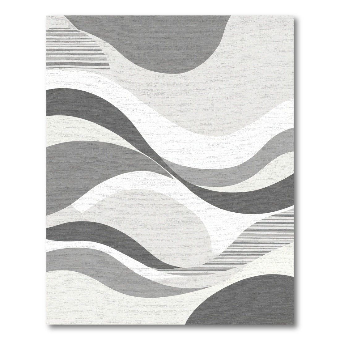 Monochromatic Abstract Wave Stripes Rug