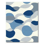 Oceanic Flow Blue Gray Organic Shapes Rug