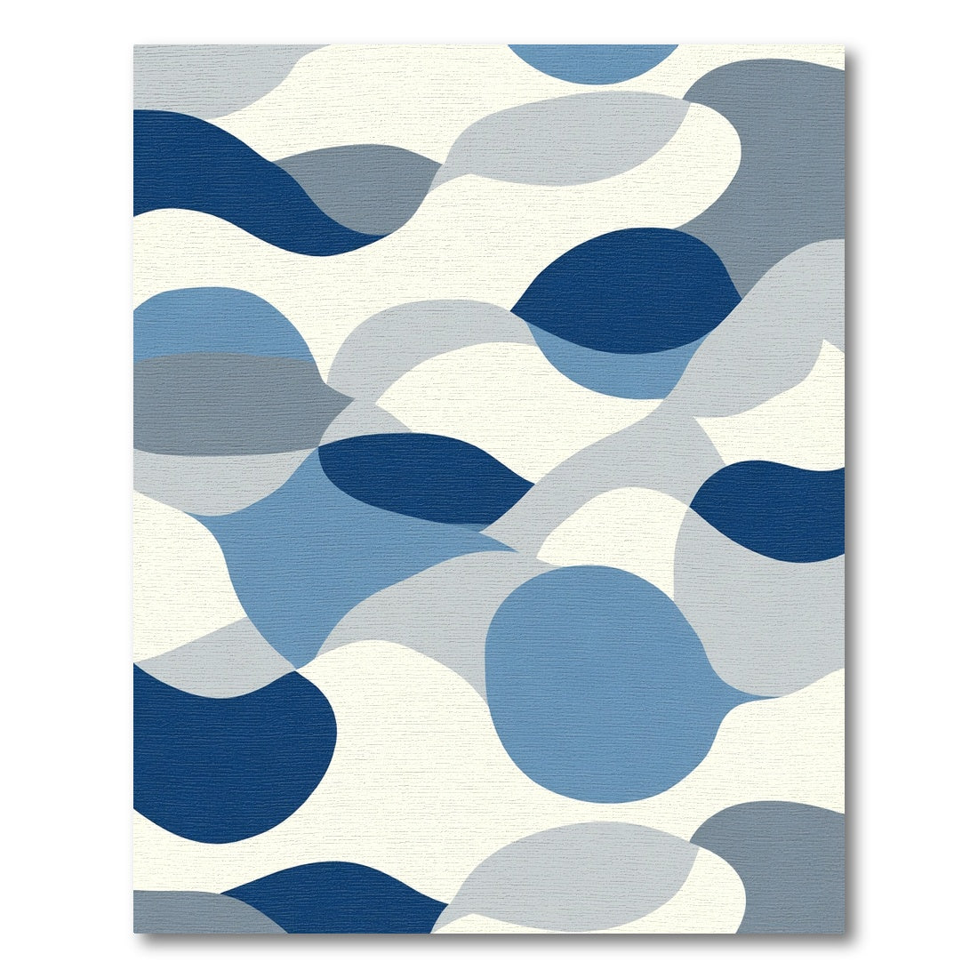Oceanic Flow Blue Gray Organic Shapes Rug