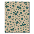 Teal Birds Floral Spray Pattern Rug