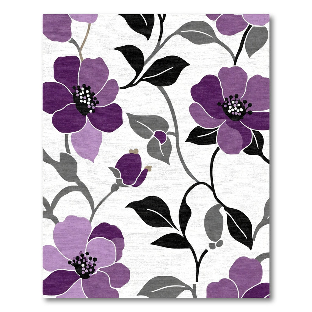 Vibrant Purple Floral Vine Rug