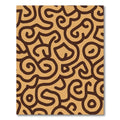 Brown Ochre Swirl Abstract Topology Rug