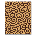 Brown Ochre Swirl Abstract Topology Rug