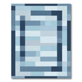 Modern Blue Geometric Rectangles Rug