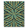 Teal Yellow Organic Tree Branches Rug