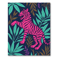 Vibrant Pink Tiger Tropical Jungle Rug