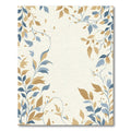 Gold Blue Leafy Vines Arrangement Rug