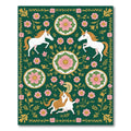 Enchanted Forest Unicorn Floral Bloom Rug