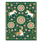 Enchanted Forest Unicorn Floral Bloom Rug