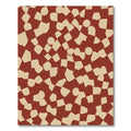 Crimson Beige Organic Checkboard Rug