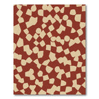 Crimson Beige Organic Checkboard Rug