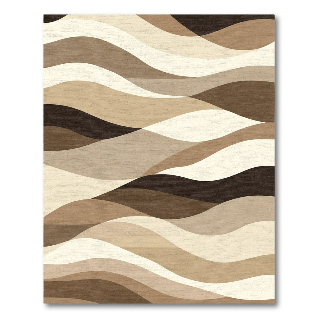 Earthy Tone Layered Wave Rug