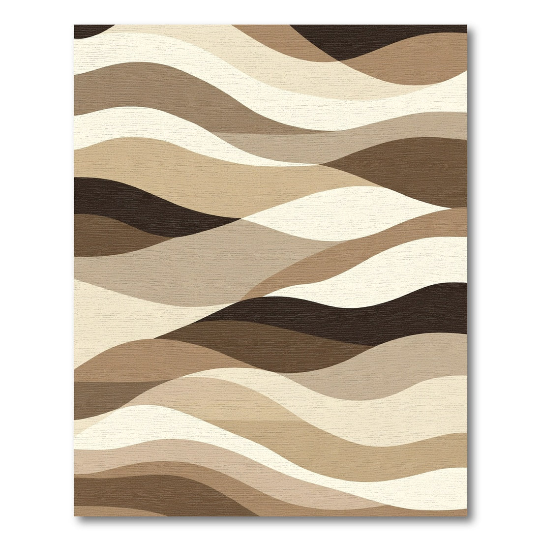 Earthy Tone Layered Wave Rug