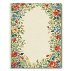 Crimson Gold Blue Floral Garland Rug