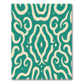 Teal and Cream Arabesque Swirl Rug