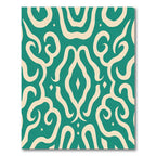 Teal and Cream Arabesque Swirl Rug