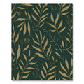 Elegant Gold Leaf Branches Emerald Rug