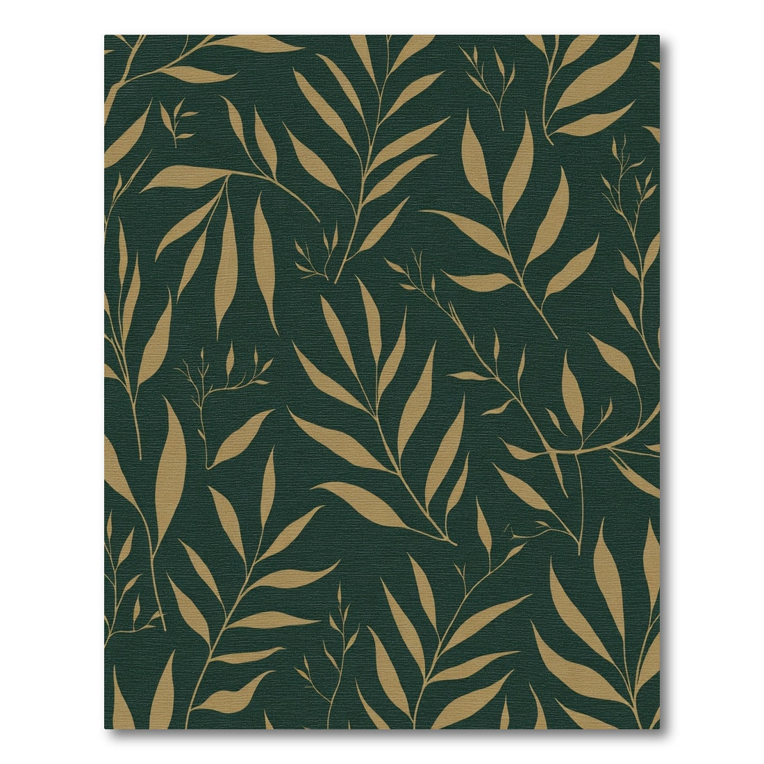 Elegant Gold Leaf Branches Emerald Rug