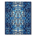 Deep Blue Geometric Abstract Fragment Rug