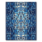 Deep Blue Geometric Abstract Fragment Rug