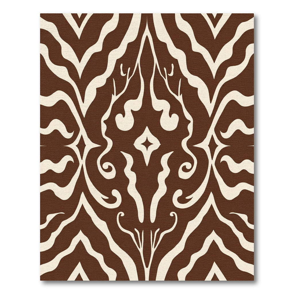 Brown Abstract Swirl Damask Rug