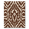 Brown Abstract Swirl Damask Rug
