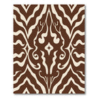 Brown Abstract Swirl Damask Rug