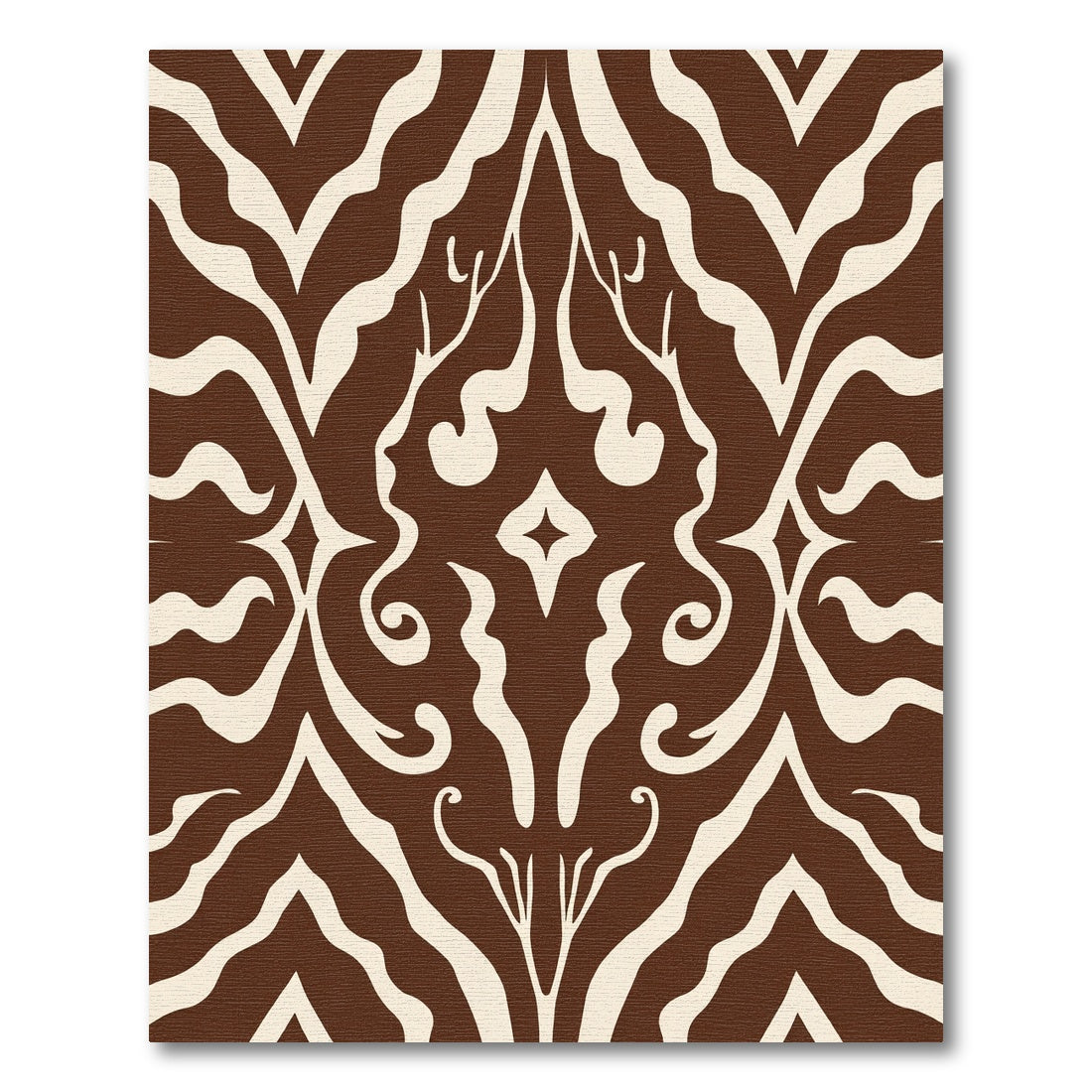 Brown Abstract Swirl Damask Rug