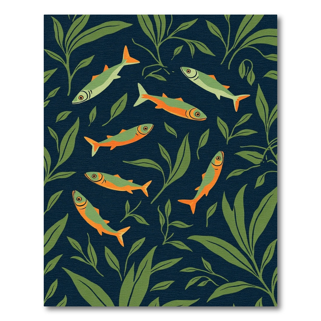 Ocean Blue Fish And Foliage Rug