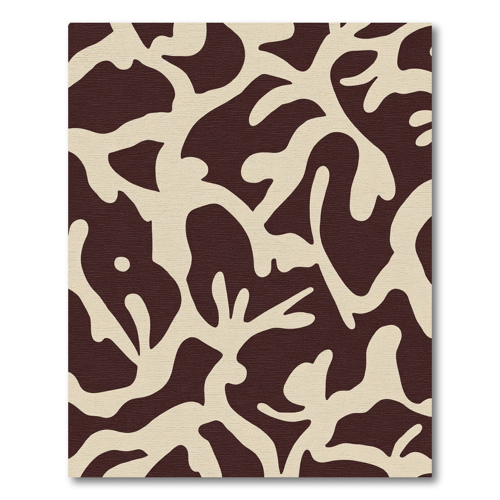 Organic Ivory Swirls Auburn Background Rug