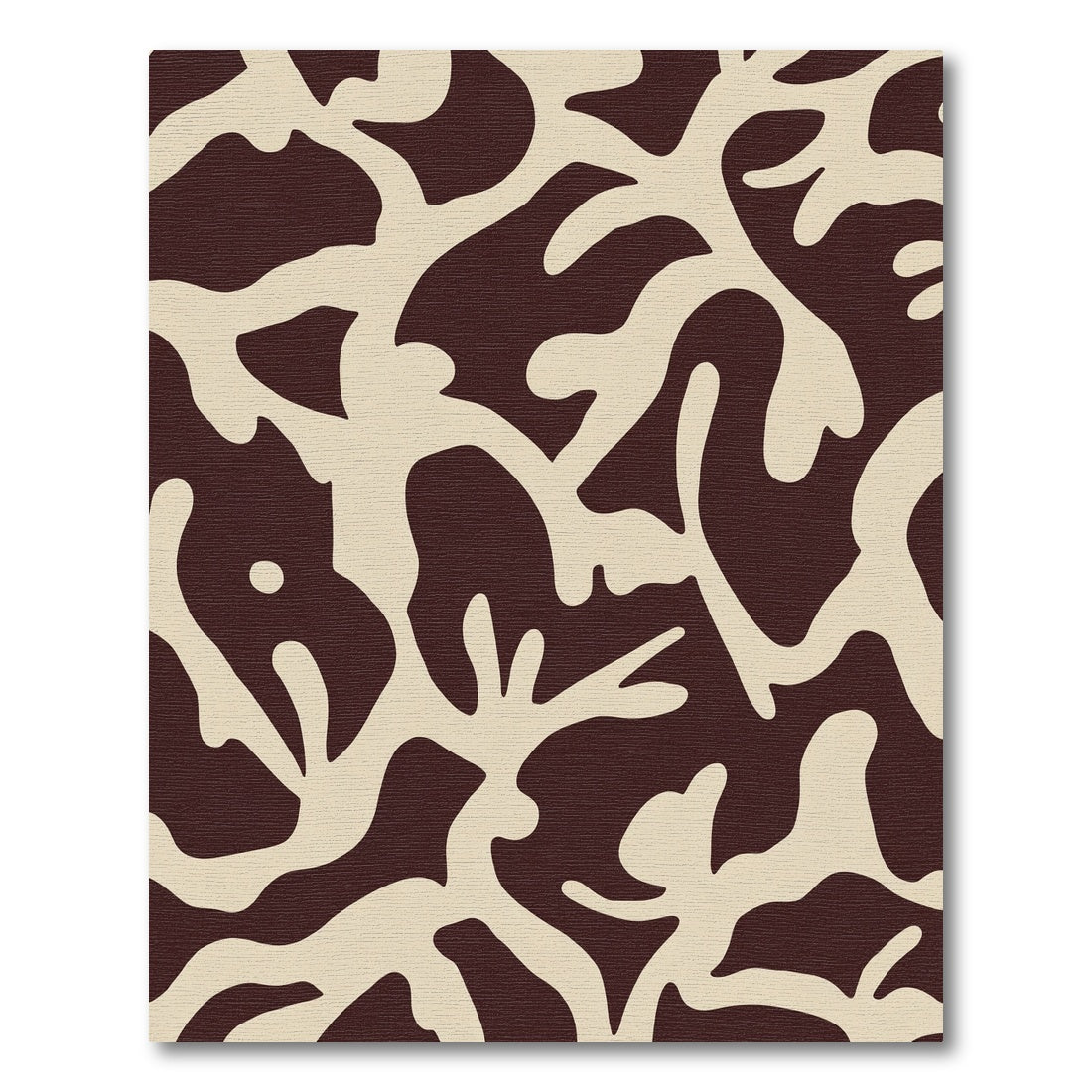 Organic Ivory Swirls Auburn Background Rug