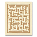 Abstract Beige Maze Geometric Rug
